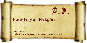 Puchinger Mátyás névjegykártya